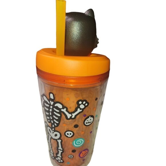 Halloween Cat Skeleton Bobble Head Cup - Picture 2 of 4